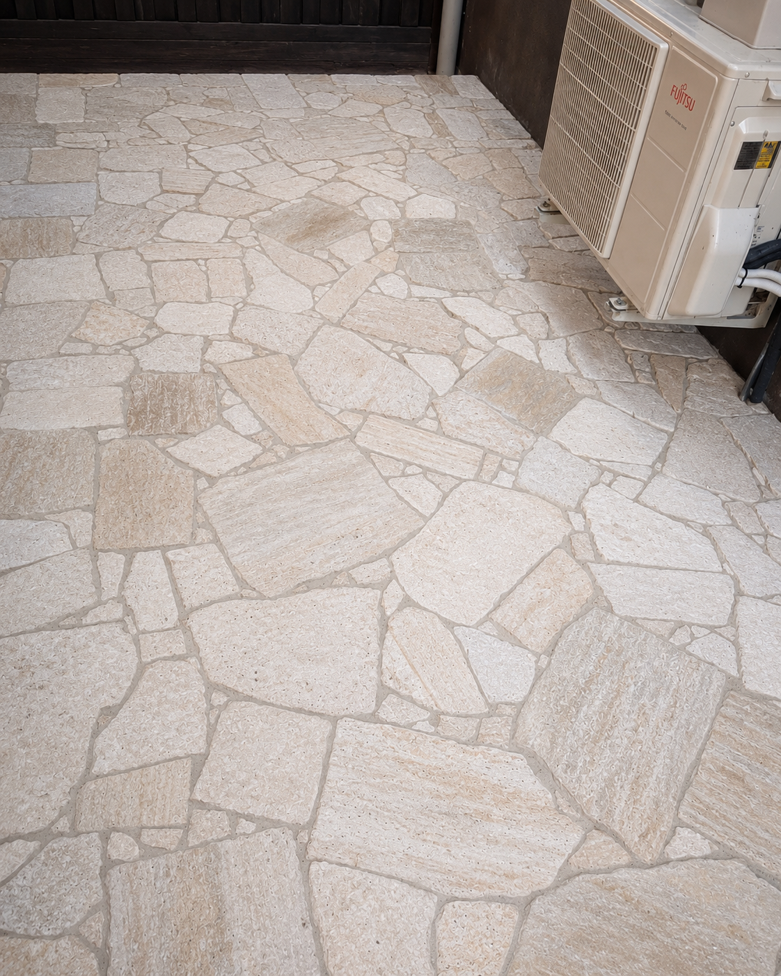 Honed limestone surface detail